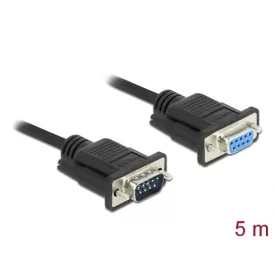   DeLock Serial Cable RS-232 D-Sub9 male to female with narrow plug housing 5m Black
