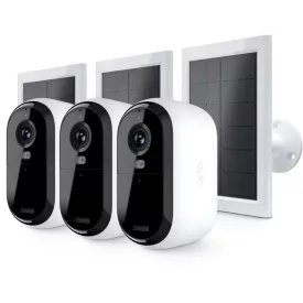   Arlo Essential (Gen.2) Bundle 2K Outdoor Security Camera (3 Camera Kit) + (3 Essential Solar Panel Charger) White