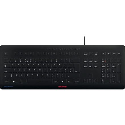 Cherry STREAM PROTECT Keyboard Black UK