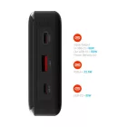 FIXED Zen 20 Pro powerbank LCD kijelzővel, 20,000 mAh, PD3.0, kimenetek:2x USB-C + 1x USB-A, szürke