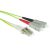 ACT LSZH Multimode 50/125 OM5 fiber cable duplex with LC and SC connectors 1m Green