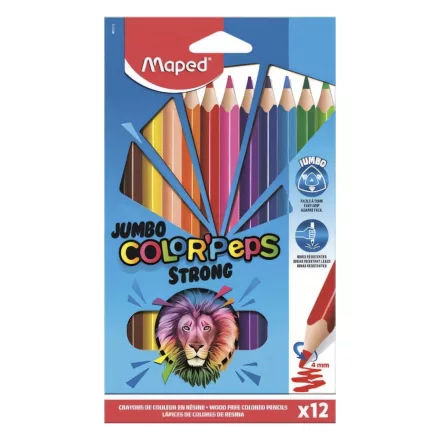 Színes ceruza MAPED Jumbo Color Peps Strong háromszögletű 12 darabos készlet