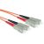 ACT LSZH Multimode 50/125 OM2 fiber cable duplex with SC connectors 5m Orange
