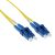 ACT LSZH Singlemode 9/125 OS2 short boot fiber cable duplex with LC connectors 50m Yellow 