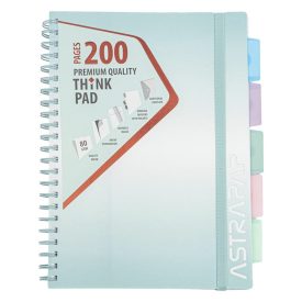   Spirálfüzet vonalas ASTRA PAP A/4 100 lapos perforált színregiszteres Ombre Pasztell