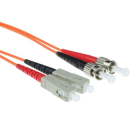 ACT LSZH Multimode 50/125 OM2 fiber patch cable duplex with SC and ST connectors 5m Orange