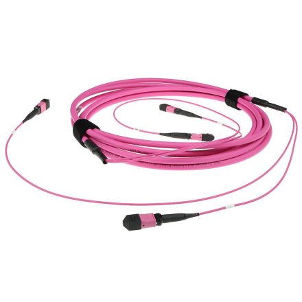 ACT Multimode 50/125 OM4(OM3) polarity B fiber trunk cable with 2 MTP/MPO female connectors each side 5m Pink