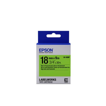 Epson LK-5GBF címkeszalag (18mm) Black on Flourescent Green - 9m