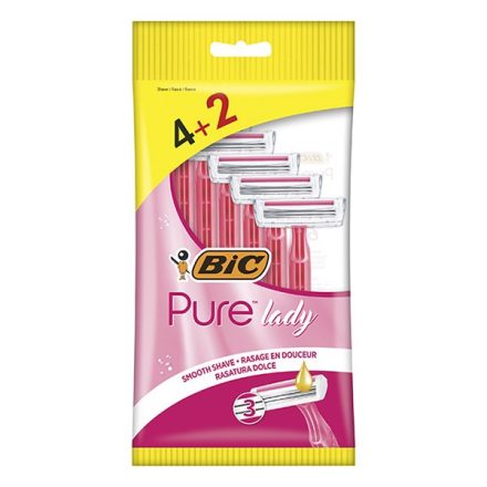 Borotva BIC Pure3 pink női eldobható 3 pengés 4+2 darab/bliszter