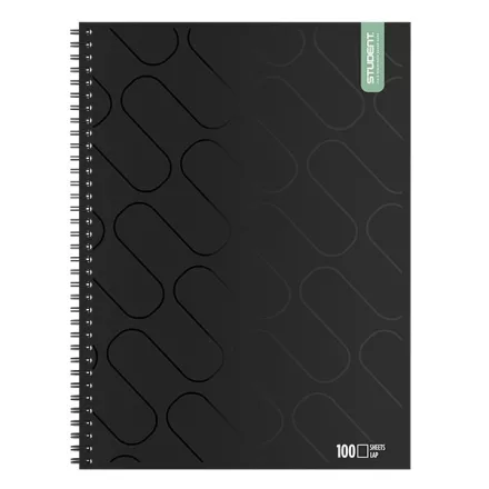 Spirálfüzet sima ICO Student Black Prémium A/4 100 lapos