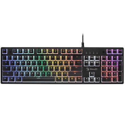 A4-Tech Bloody S510R Blue Switch Gamer Keyboard Pudding Black US