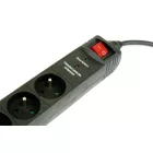 Gembird SPF5-C-10 Túlfeszültségvédő Kapcsolóval 5DIN 3m Black