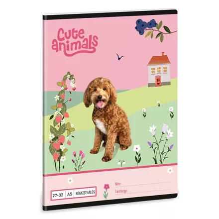 Füzet kockás ARS UNA A/5 32 lapos 27-32 Cute Animals-Doggie