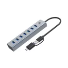 Conceptronic  HUBBIES21GP 7-Port USB 3.0 Hub with Power Adapter Grey