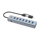 Conceptronic  HUBBIES21GP 7-Port USB 3.0 Hub with Power Adapter Grey