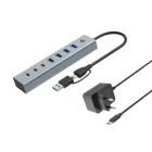 Conceptronic  HUBBIES20GP 7-Port USB 3.0 Hub with Power Adapter Grey