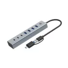 Conceptronic  HUBBIES20GP 7-Port USB 3.0 Hub with Power Adapter Grey