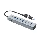 Conceptronic  HUBBIES20GP 7-Port USB 3.0 Hub with Power Adapter Grey