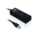 iBox IUH3FB 4-port USB3.0 HUB Black