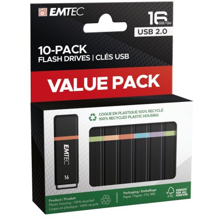 Emtec 16GB K100 Mini Box USB2.0 Colorful (10db)