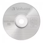 Verbatim DVD+RW 4,7Gb 4x Normál tok 1db/csomag (1-es címke)
