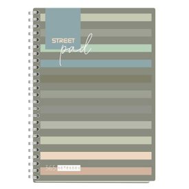   Spirálfüzet vonalas STREET Pad A/5 100 lapos sötét csíkos