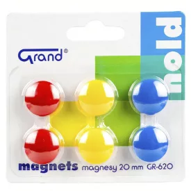 Táblamágnes GRAND 20mm 6 darabos vegyes színű