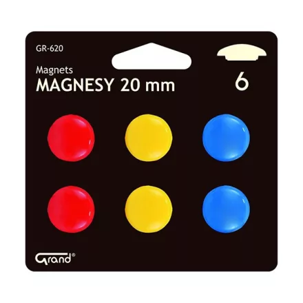 Táblamágnes GRAND 20mm 6 darabos vegyes színű