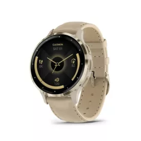   Garmin Venu 3S French Grey-Cream Gold with Leather and Silicone Strap