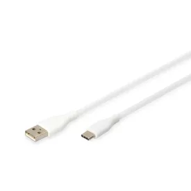   Digitus USB-C Silicone charging cable USB-A to USB-C USB 2.0 60W 2m White