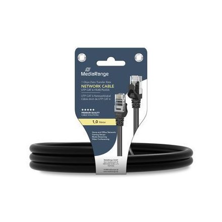 MediaRange CAT5e U-UTP Patch Cable 1m Black