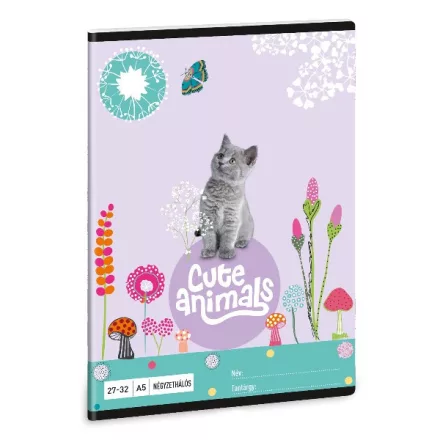 Füzet kockás ARS UNA A/5 32 lapos 27-32 Cute Animals-Kitten