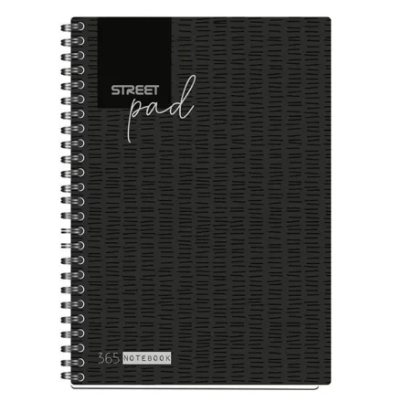 Spirálfüzet vonalas STREET Pad A/5 100 lapos fekete