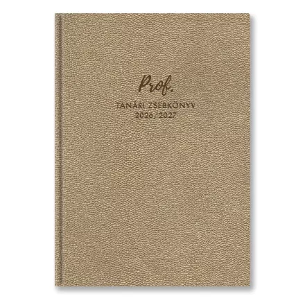 Tanári zsebkönyv TOPTIMER Prof PVC műbőrborító A/5 heti 145x205 mm Arany bubble 2026-2027