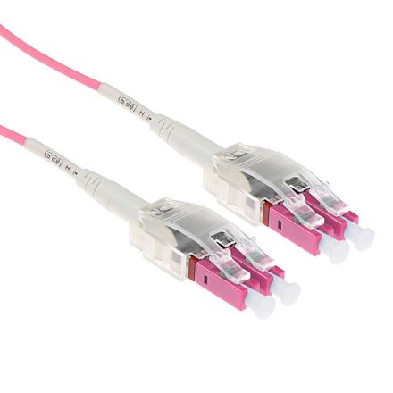 ACT Multimode 50/125 OM4 Polarity Twist fiber cable with LC connectors 17m Pink