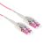 ACT Multimode 50/125 OM4 Polarity Twist fiber cable with LC connectors 17m Pink