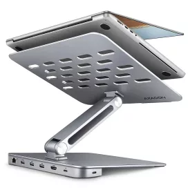   AXAGON HMC-STND Többportos USB-C 5Gbps hub és alumínium állvány laptopokhoz