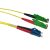 ACT LSZH Singlemode 9/125 OS2 fiber cable duplex with E2000/APC and LC/UPC connectors 2,5m Yellow