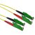 ACT LSZH Singlemode 9/125 OS2 fiber patch cable duplex with E2000/APC and E2000/APC connectors 1m Yellow