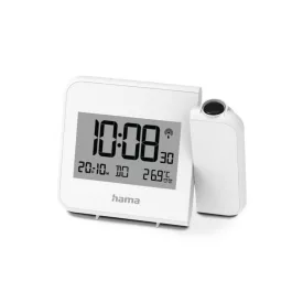   Hama Hvar Projector Alarm Clock Digital Radio-Controlled Alarm Clock Wall or Ceiling Projection White