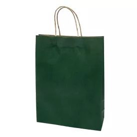   Dísztasak CREATIVE Classic Simple XL 31x42x11 cm kraft egyszínű sötétzöld sodort füles
