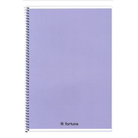Spirálfüzet vonalas FORTUNA Monocolor A/4 70 lapos pasztell lila