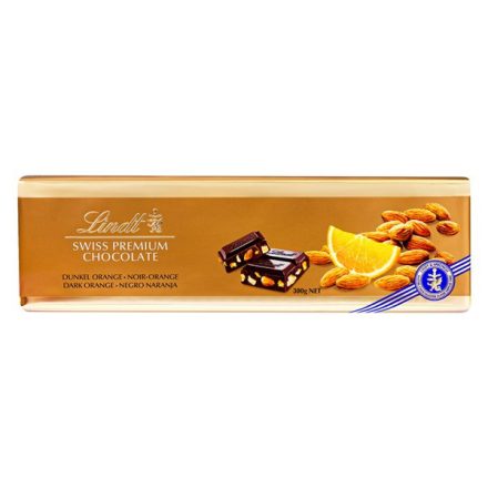 Csokoládé LINDT Gold Dark Almond-Orange mandulás-narancsos étcsokoládé 300 g