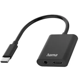 Hama 2in1 USB Type-C/m - Audio+USB Type-C Adapter Black