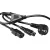 ACT Powercord split cable mains connector CEE7/7 male (angled) - 1 x C13 + 1 x C5 1,8m Black