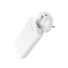 FIXED Slim Traveller 2xUSB-C utazási töltő világadapter GaN 45W, fehér