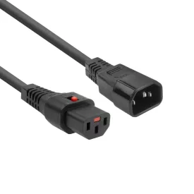 ACT Powercord C13 IEC Lock - C14 1,5m Black