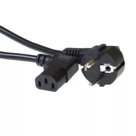  ACT Powercord mains connector Schuko CEE 7/7 male (angled) - C13 (angled) IEC 60320 2m Black