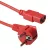 ACT Powercord mains connector Schuko CEE 7/7 male (angled) - C13 IEC 60320 1,2m Red