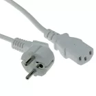 ACT Powercord mains connector Schuko CEE 7/7 male (angled) - C13 IEC 60320 3m White
